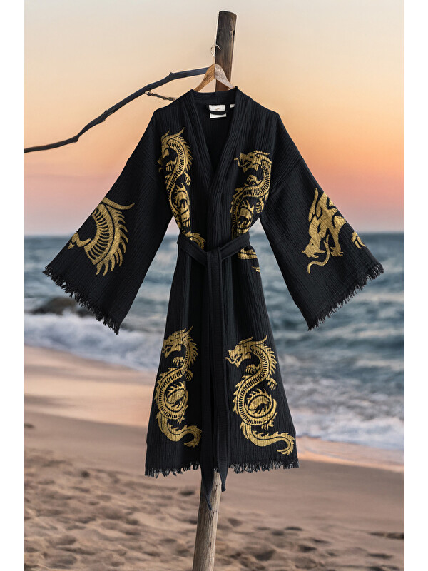 Varol Organik %100 Pamuk Kimono Yaka Sabalık Bornoz - Viserion