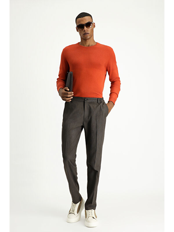 Kiğılı Super Slim Fit Ekstra Dar Kesim Beli Lastikli Elastanlı Klasik Kumaş Pantolon
