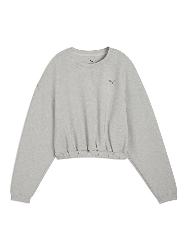 Puma Cloudspun Crew Kadın Gri Bisiklet Yaka Sweatshirt