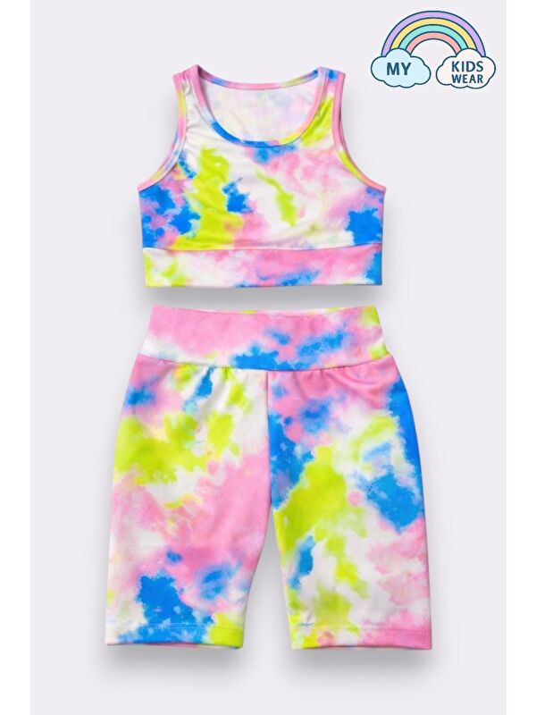 My Kids Wear Kız Çocuk Çok Amaçlı Batik Desenli Mayo & Spor Takımı 12429