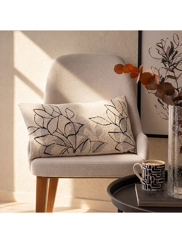 Evidea Soft List Kırlent - Ekru - 35x55 cm