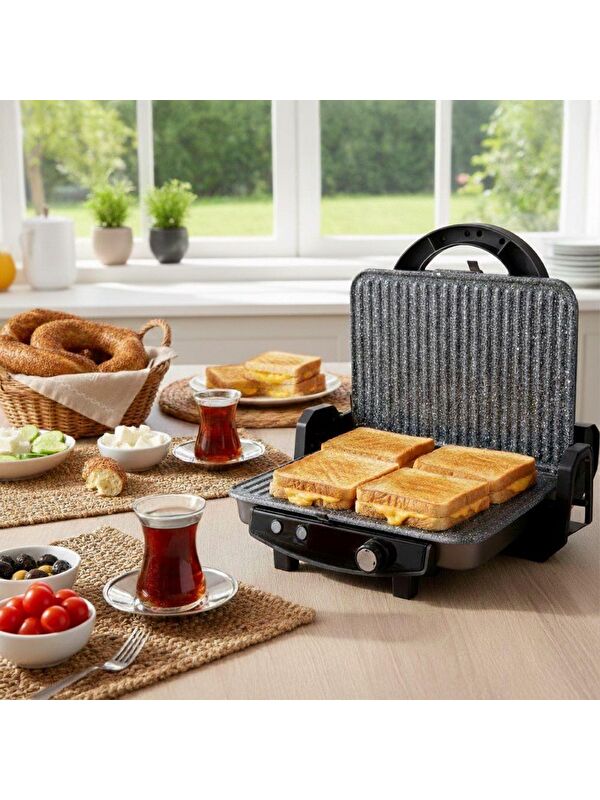 Any Morning OZ26TM03 Çıkarılabilir Plakalı Izgara ve Tost Makinesi