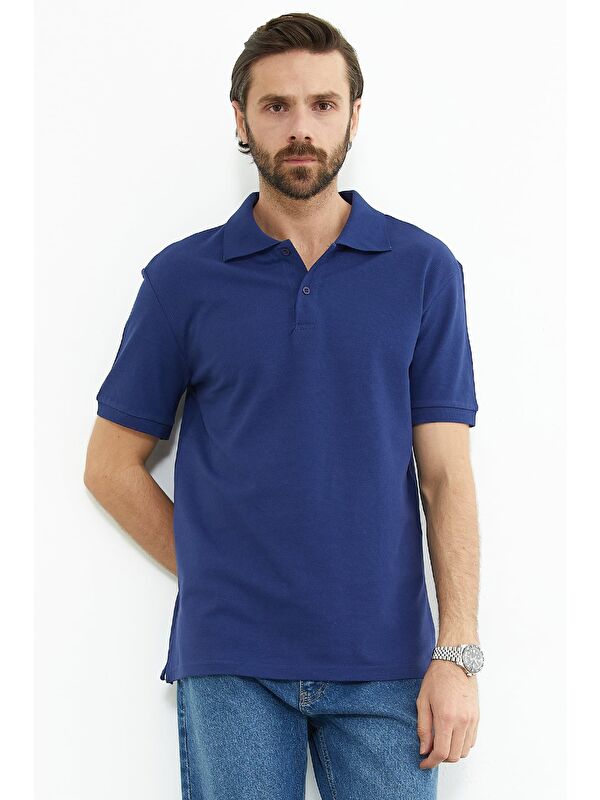 Fullamoda Basic Polo Yaka Yarım Düğmeli Tişört