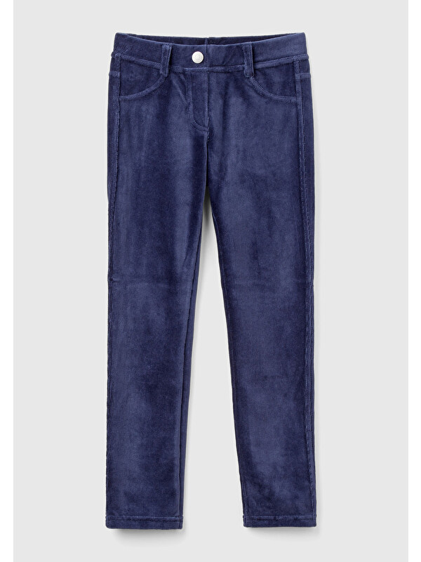United Colors Of Benetton Kız Çocuk Lacivert Kadife Jegging