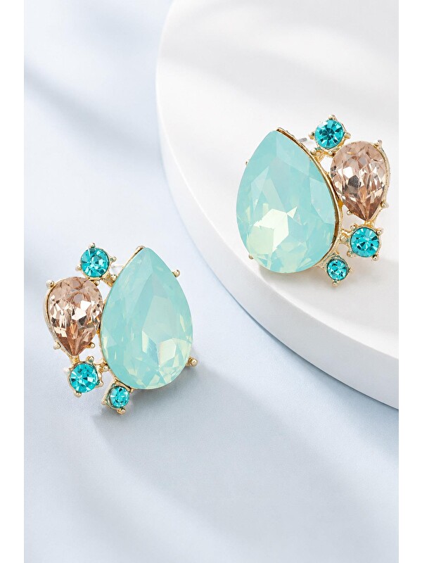 New Obsessions Mint Damlataşlı Çivi Küpe