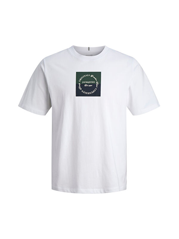Jack & Jones Plus Büyük Beden Baskılı Regular Fit Bisiklet Yaka T Shirt 12298472