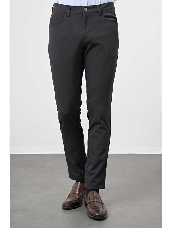 İMZA Koyu Antrasit Esnek 5 Cep Casual Slim Fit 5 Cep Pantolon 1003245161