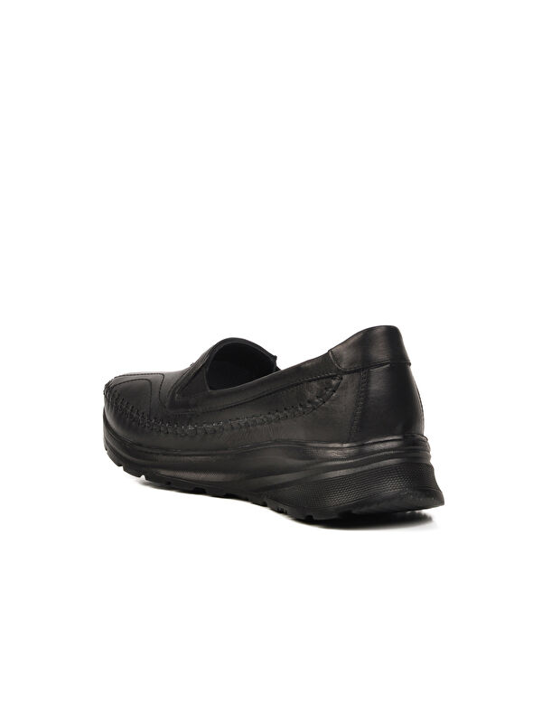 Siyah Hakiki Deri Kadın Casual Ayakkabı 0023 Z - Görsel 5