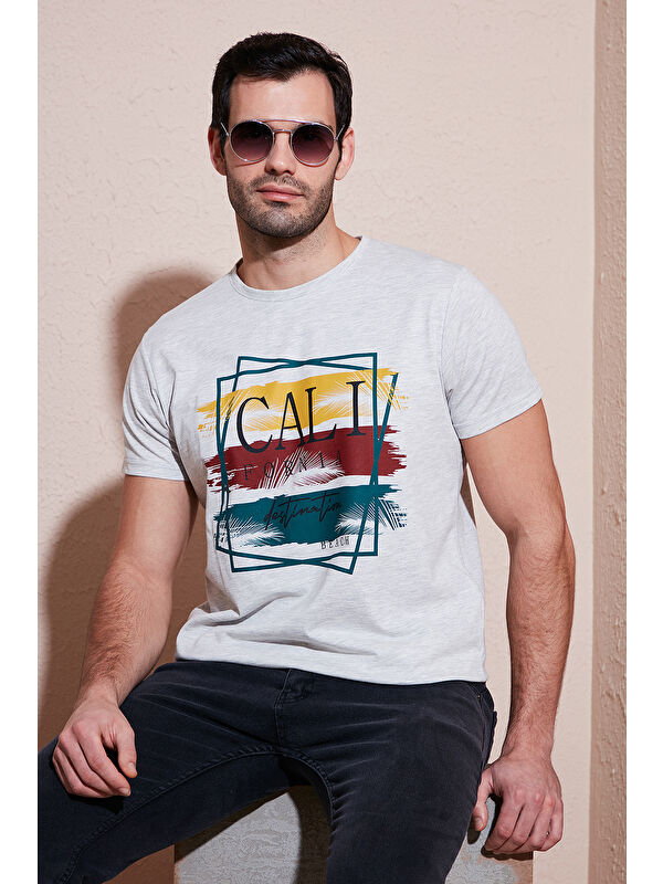 Buratti Pamuklu Slim Fit Bisiklet Yaka Erkek %100 Pamuk Tişört 541CALIFORNIA24