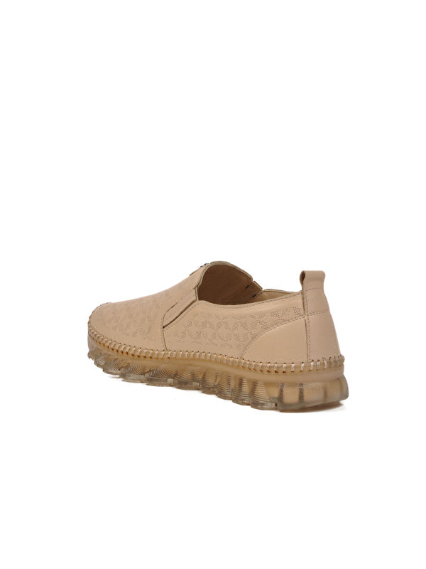 Bej Hakiki Deri Kadın Casual Ayakkabı 0002 Z - Görsel 5