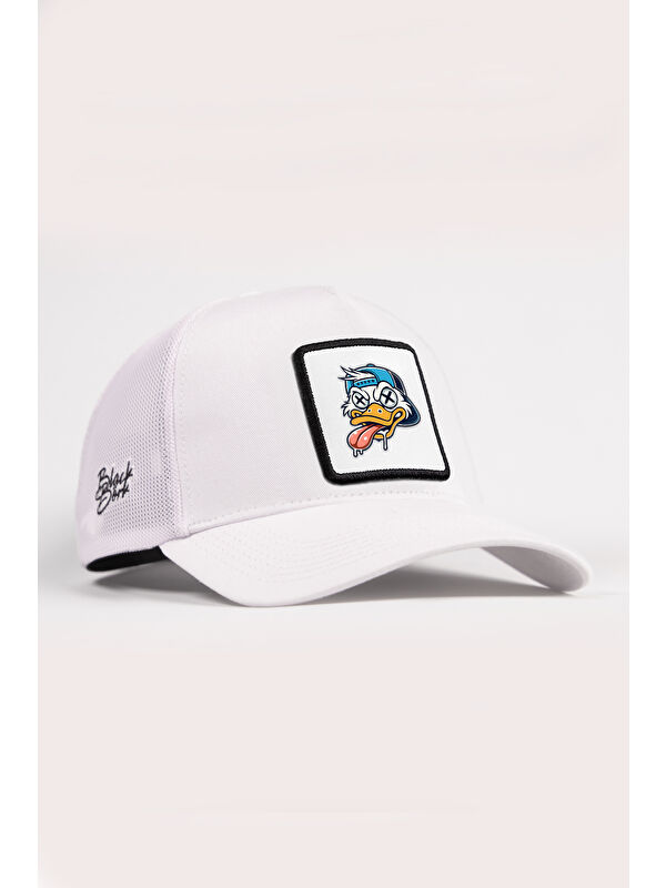 BlackBörk Ördek Logolu Beyaz Trucker Şapka