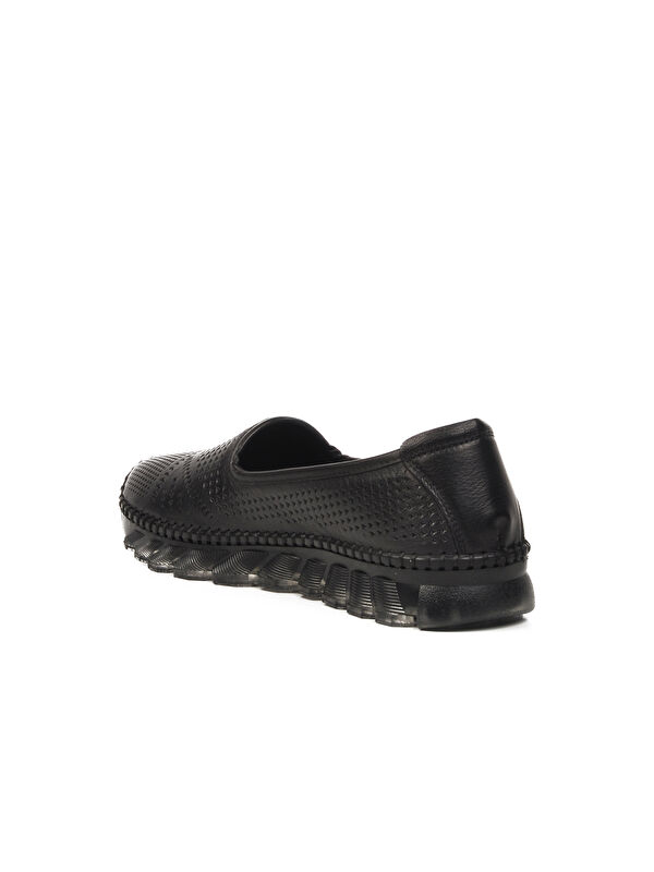 Siyah Hakiki Deri Kadın Casual Ayakkabı 0001 Z - Görsel 5