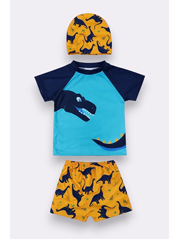 My Kids Wear Erkek Çocuk Dinozor Desenli Mayo Seti 12457