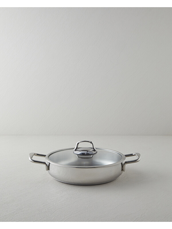 English Home Glow Çelik Sığ Tencere 26x6 cm Silver