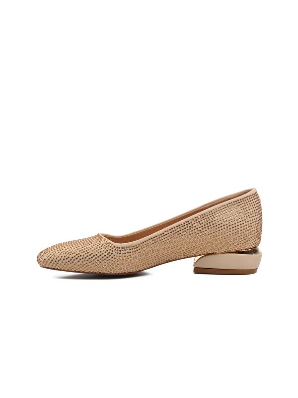 Bej Taşlı Kadın Abiye Ayakkabı K25D02 - Görsel 3