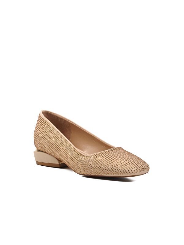 Bej Taşlı Kadın Abiye Ayakkabı K25D02 - Görsel 4