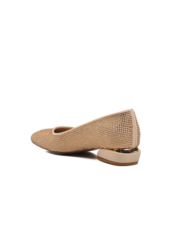 Bej Taşlı Kadın Abiye Ayakkabı K25D02 - Görsel 5