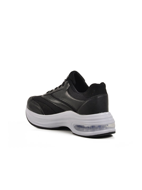 Siyah Beyaz Fileli Hafif Air Taban Kadın Spor Ayakkabı 185 G - Görsel 5