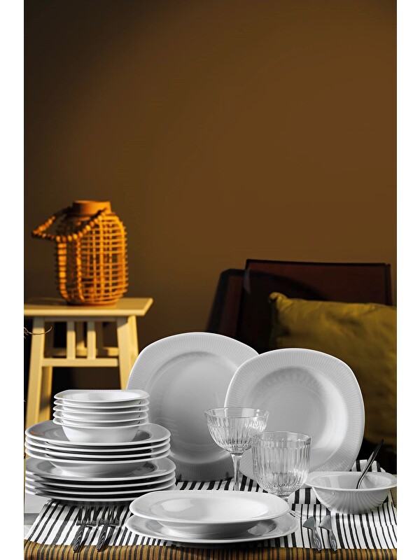 Kütahya Porselen Çisil Yemek Takımı 6 Kişilik 18 Parça