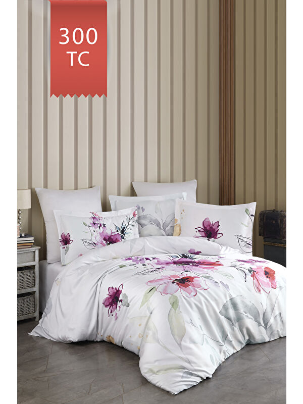 Varol Royal Saten 300TC Nevresim Takımı (Çift Nevresimli) Family Size - VERONA