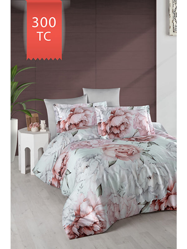 Varol Royal Saten 300TC Nevresim Takımı (Çift Nevresimli) Family Size - PAMİRA