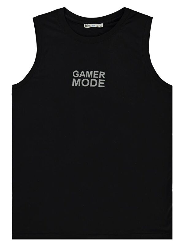 Civil Boys Gamer Mode Reflektör Baskılı Sıfır Kol 10-13 Yaş Tişört - Siyah10-11 Yaş