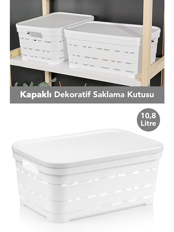Meleni Home Kapaklı Delikli Dekoratif Piramit Saklama Kutusu