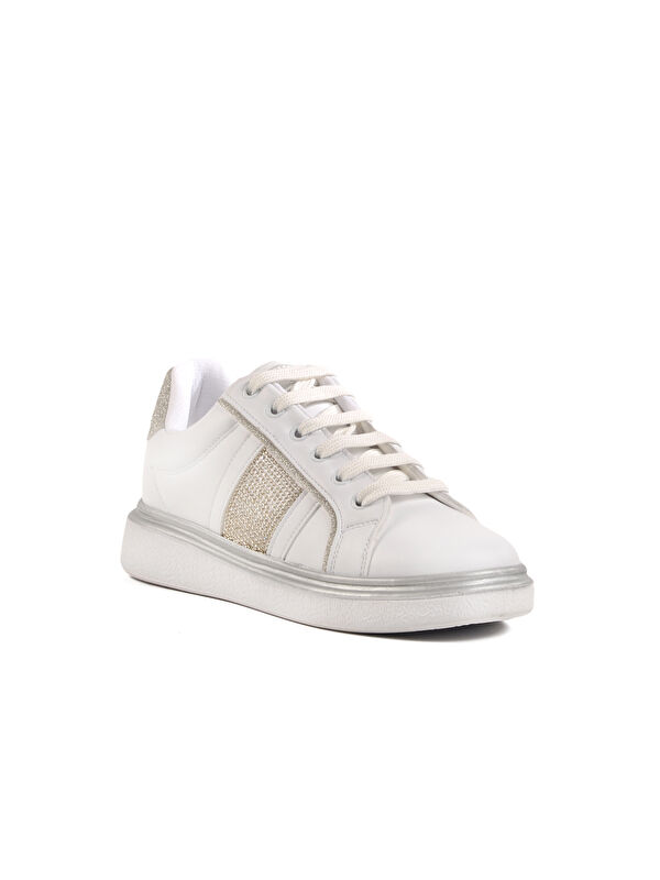 Beyaz Bağcıklı Kadın Spor Ayakkabı 707 Z - Görsel 4