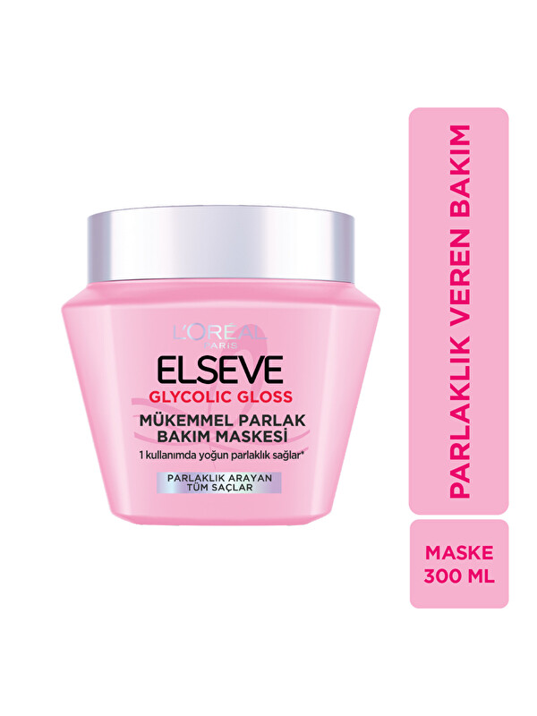 L'Oreal Paris L'Oréal Paris Elseve Glycolic Gloss Mükemmel Parlaklık Veren Saç Bakım Maskesi 300ml