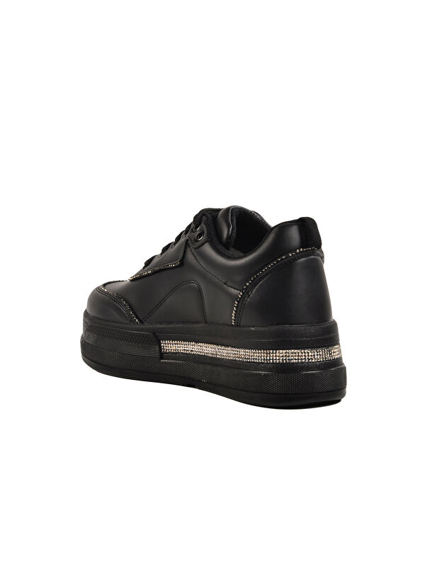 Siyah Yüksek Taban Kadın Spor Ayakkabı 1182 Z - Görsel 5