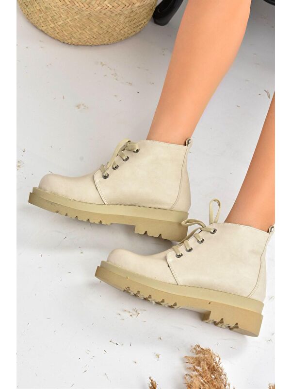 L9960338 Bej Kadın Bot - Görsel 4