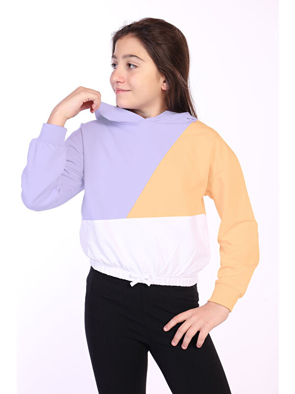 Toontoykids Kız Çocuk Garnili Kapüşonlu Sweatshirt