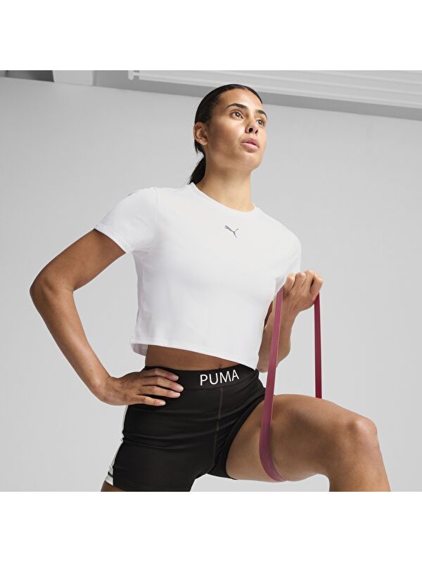 Puma Tad Essentials Baby Kadın Beyaz Yuvarlak Yaka Tişört