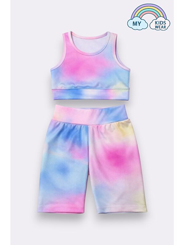 My Kids Wear Kız Çocuk Çok Amaçlı Batik Desenli Mayo & Spor Takımı 12437