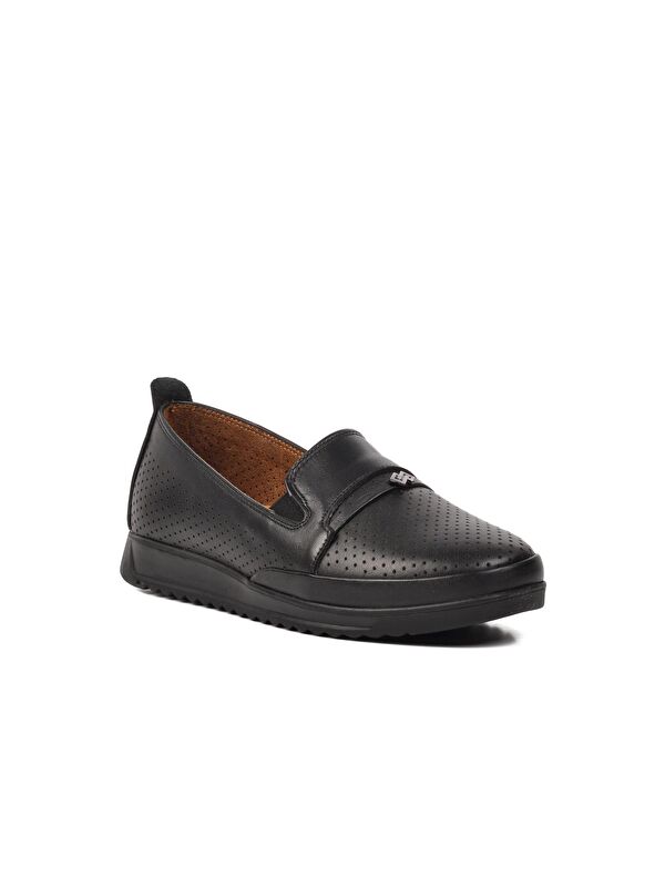 Siyah Hakiki Deri Kadın Ayakkabı 327 - Görsel 4