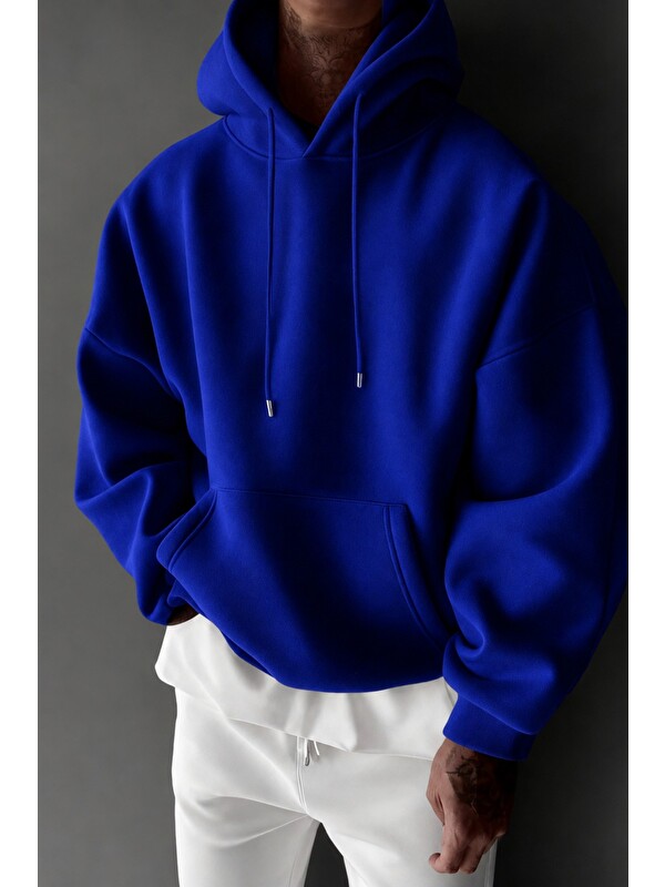 Tarz Cool Regular Kapüşonlu Sweatshirt Erkek Unisex 3 İplik Şardonlu %100 Pamuk Basic Hoodie