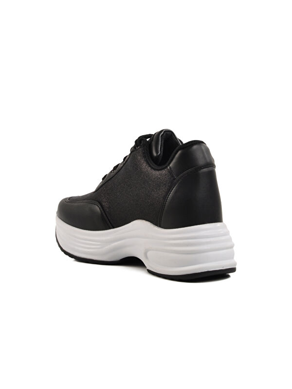 Siyah Yüksek Taban Kadın Spor Ayakkabı 5016 Z - Görsel 5