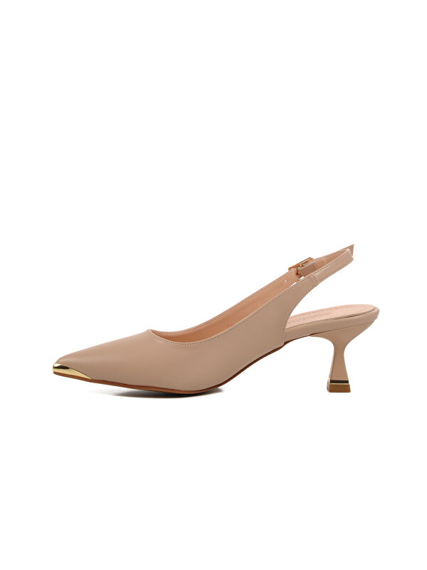 Bej İnce Topuk Kadın Topuklu Ayakkabı 357140 Z - Görsel 3