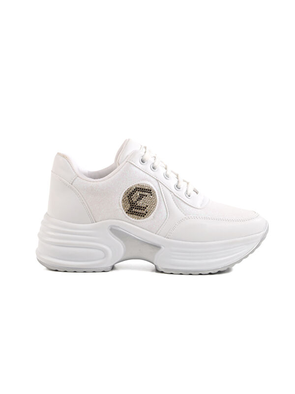 Beyaz Yüksek Taban Kadın Spor Ayakkabı 5016 Z - Görsel 2