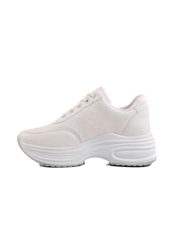 Beyaz Yüksek Taban Kadın Spor Ayakkabı 5016 Z - Görsel 3