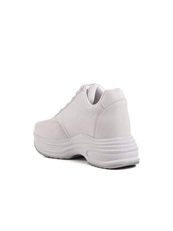 Beyaz Yüksek Taban Kadın Spor Ayakkabı 6031 Z - Görsel 5