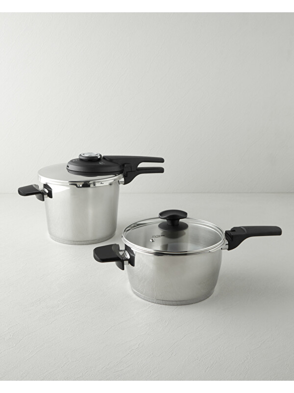 English Home HyperChef Paslanmaz Çelik Düdüklü Tencere Seti 4 + 6 L Siyah