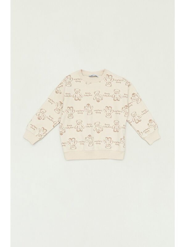 Fullamoda Ayıcık Baskılı Kız Çocuk Sweatshirt