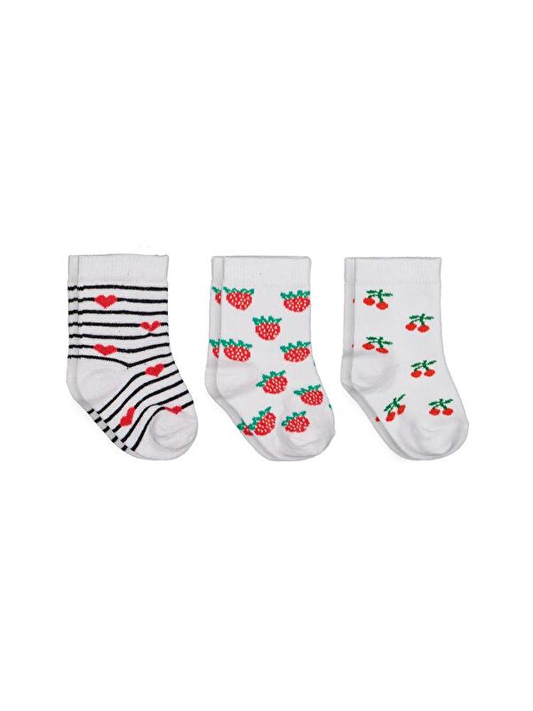 Civil Baby Fruit 3'lü 6- Bebek Kız Çorap Set