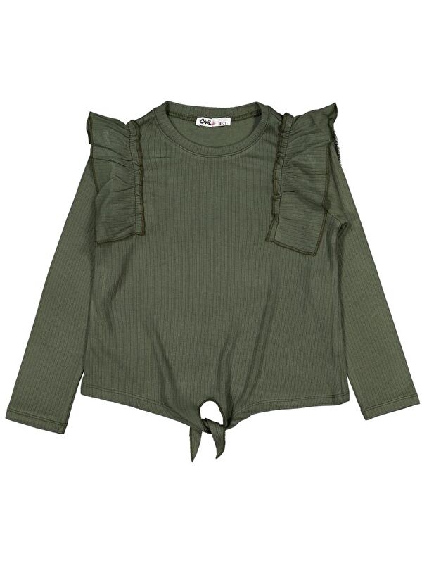 Civil Girls Omuz Fırfırlı 6-9 Yaş Sweatshirt