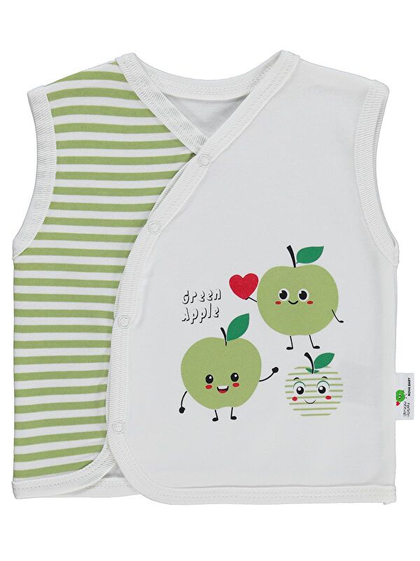 Nova Baby Yeşil Elma Kokulu 1-9 Ay Yelek - Ekru