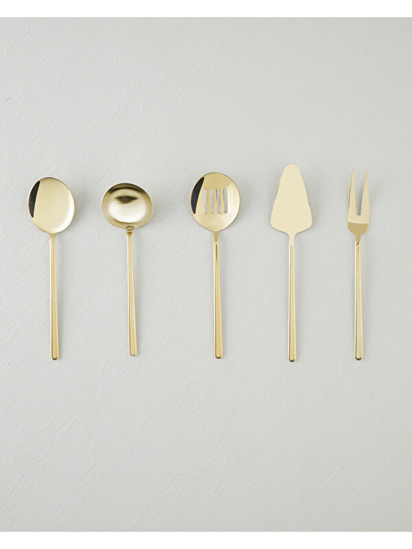 English Home Aurelia Paslanmaz Çelik 5'li Servis Seti 20,5x22,8x21,8x23,5x22 cm Gold