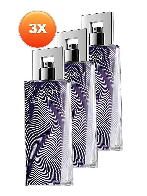 AVON Attraction Game Erkek Parfüm Edt 75 Ml. Üçlü Set