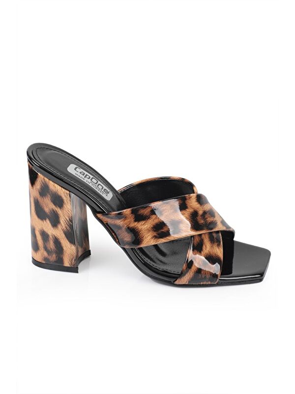 015 Topuklu Küt Burun Kadın Terlik - Görsel 3