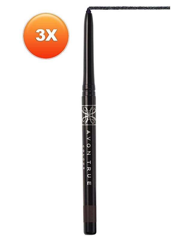 AVON Glimmersticks Pırıltılı Asansörlü Suya Dayanıklı Göz Kalemi Black Ice Üçlü Set